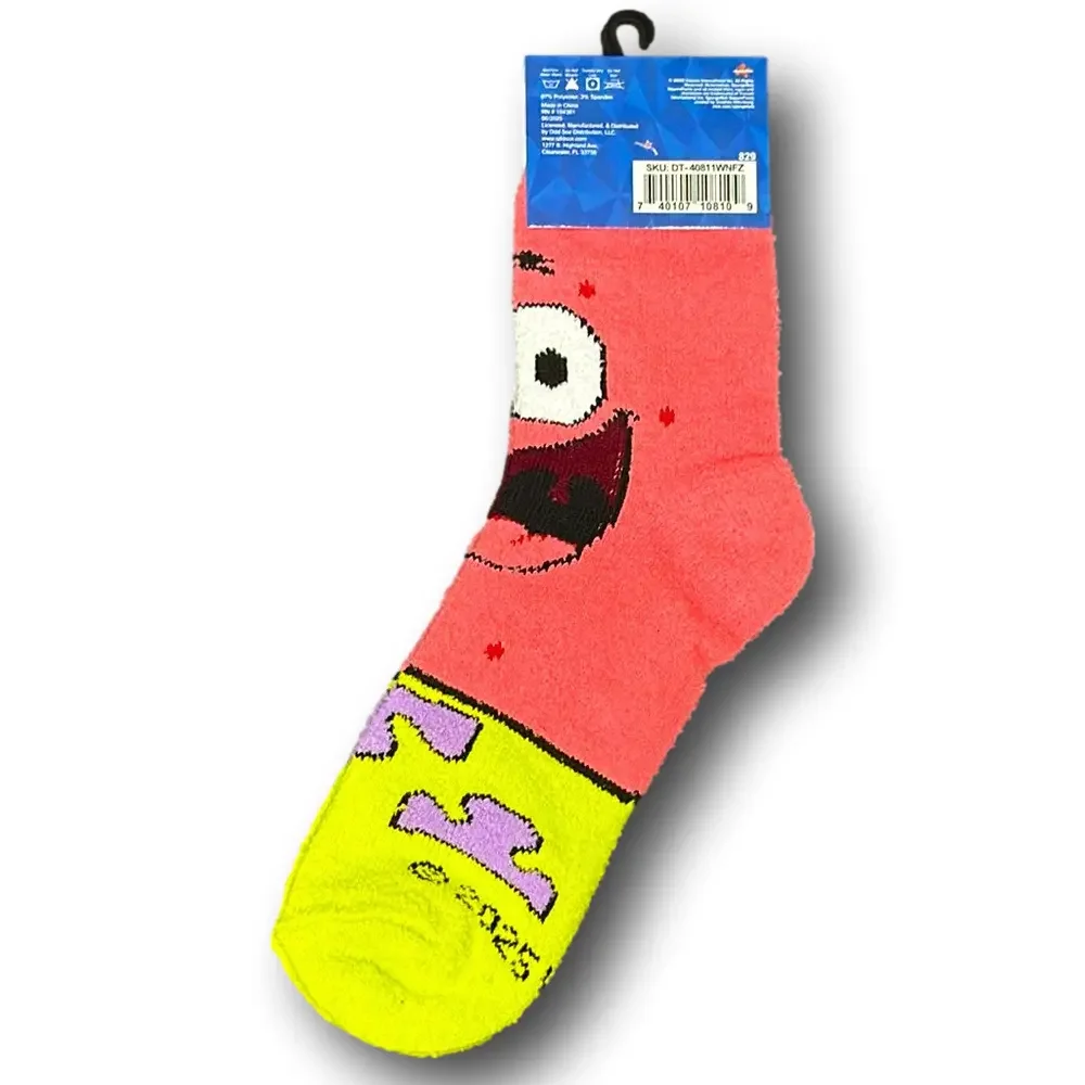 3/$20 Sponge Bob Square Pants Patrick Starfish Funny Novelty Cozy Socks - NWT